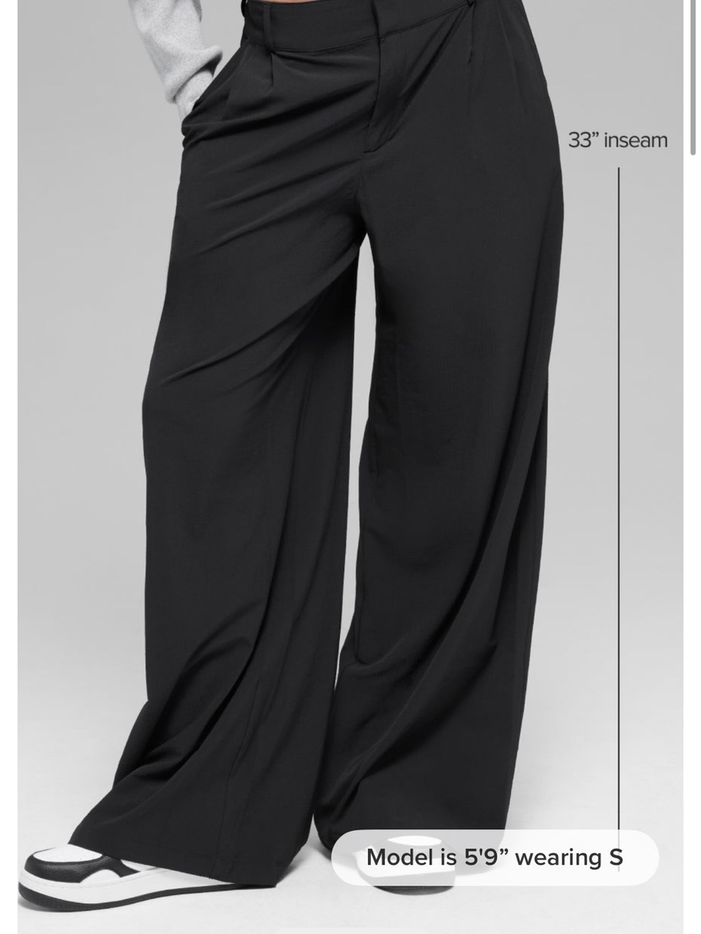 ALO Yoga Black Wide-Leg Draped Pants